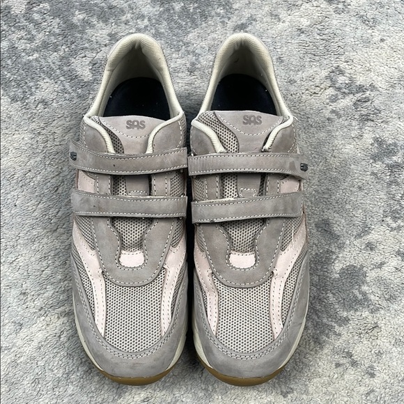 SAS TMV Walking Sneaker Hook and Loop Straps Comfort Taupe Sz 9 - Picture 2 of 12